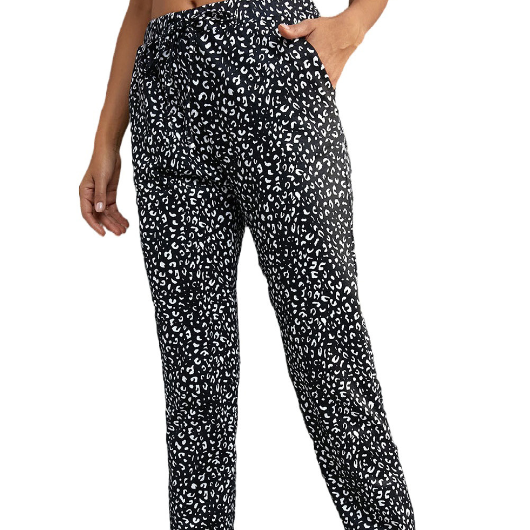 Black Leopard Joggers