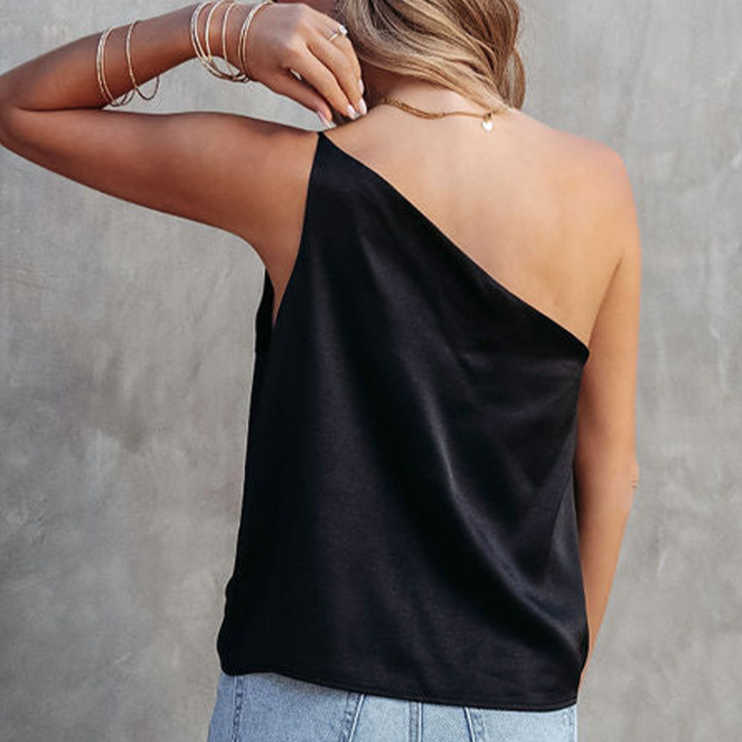 Satin One-Shoulder Cami