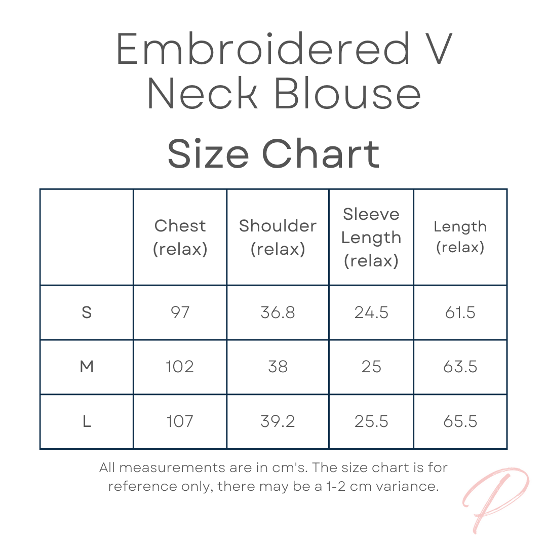 Embroidered V Neck Blouse