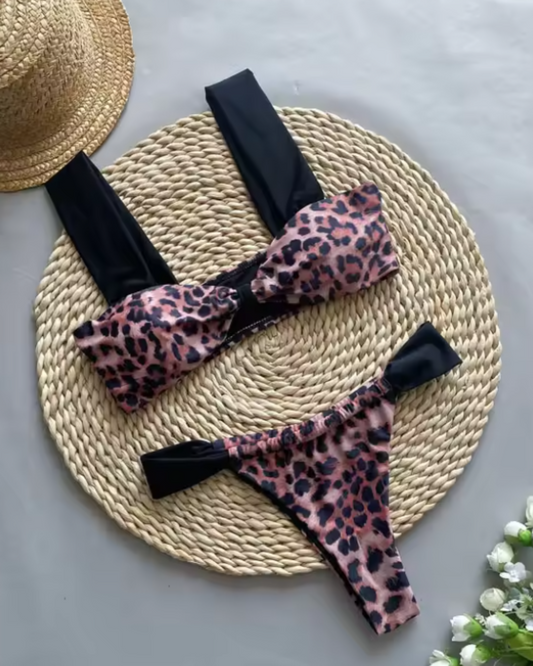 Thick Strap Leopard Bikini
