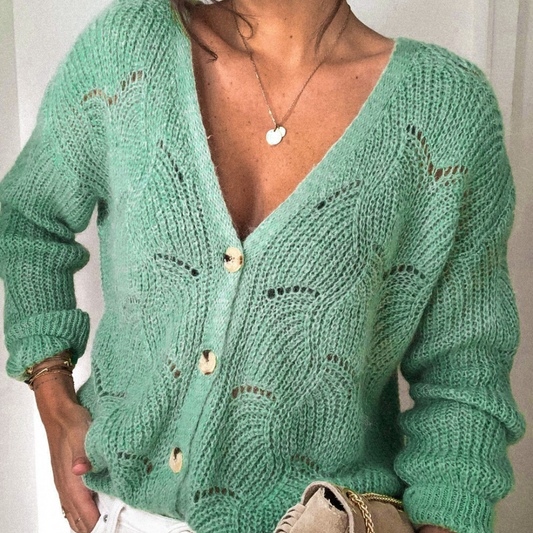 Green Hollow-out Knit